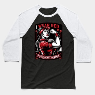 Empowerment in Red - Fighting Heart Disease Awareness Baseball T-Shirt